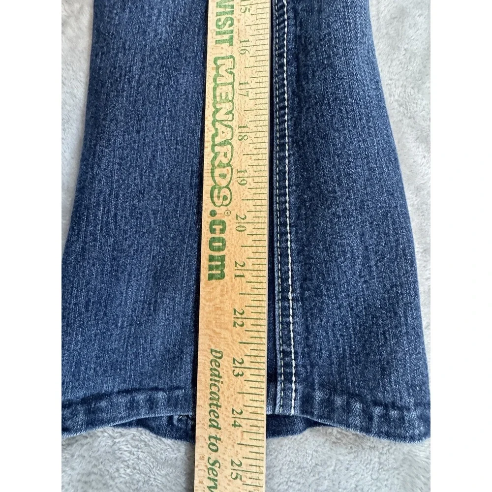 lei Jeans Juniors 7 L24 Blue Sophia Hipster Flare Stretch Denim Flap Pockets‎